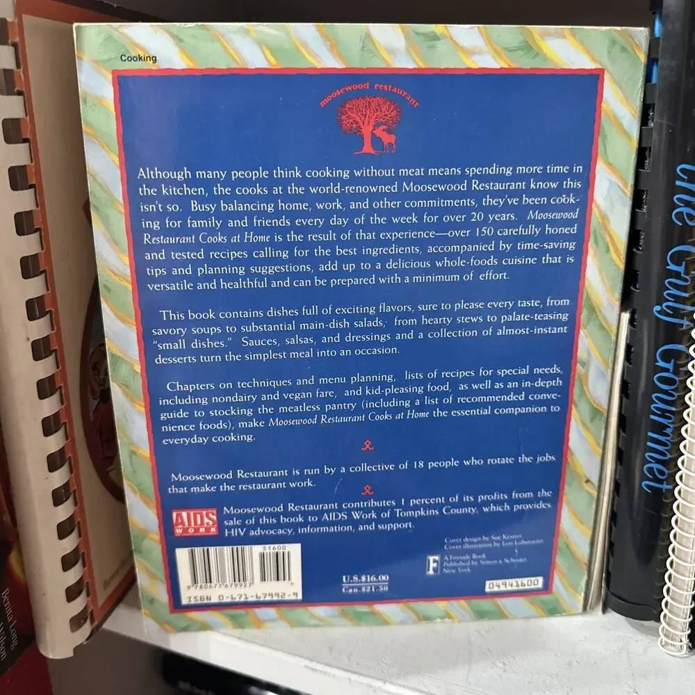 Vintage 1994 Moosewood Restaurant Cooks‎ At Home Cookbook Recipes Cook Book